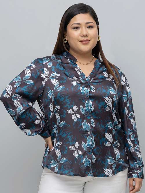 women plus size floral printed puff sleeves top - 21918339 -  Standard Image - 0