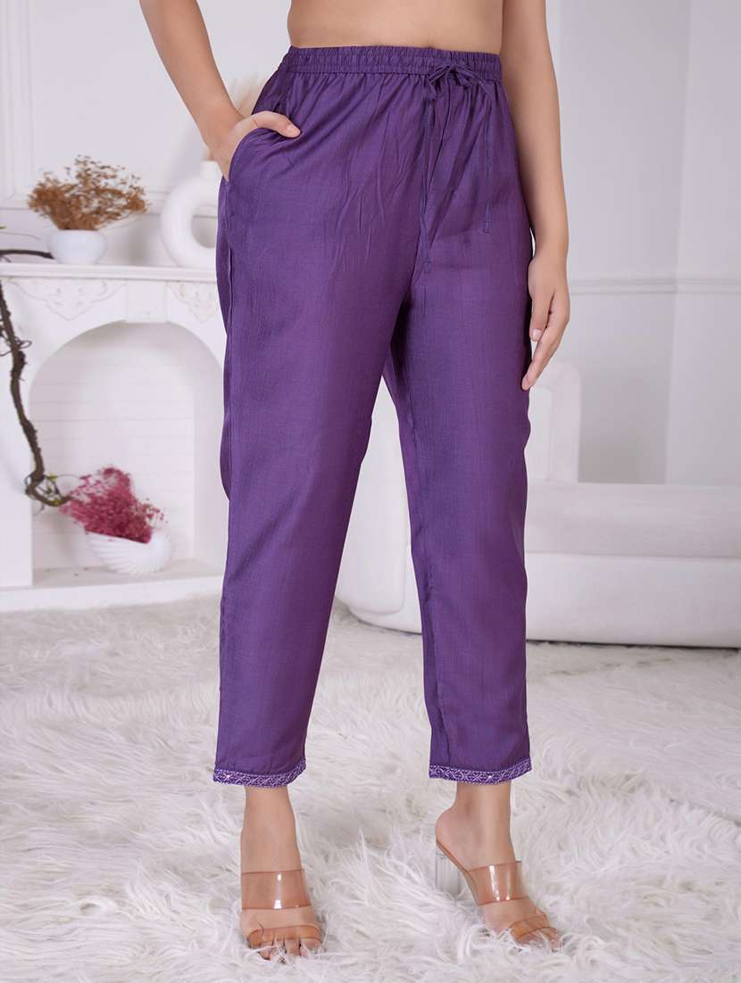 women purple long sleeve ethnic co-ord set - 21918353 - Standard Image - 4