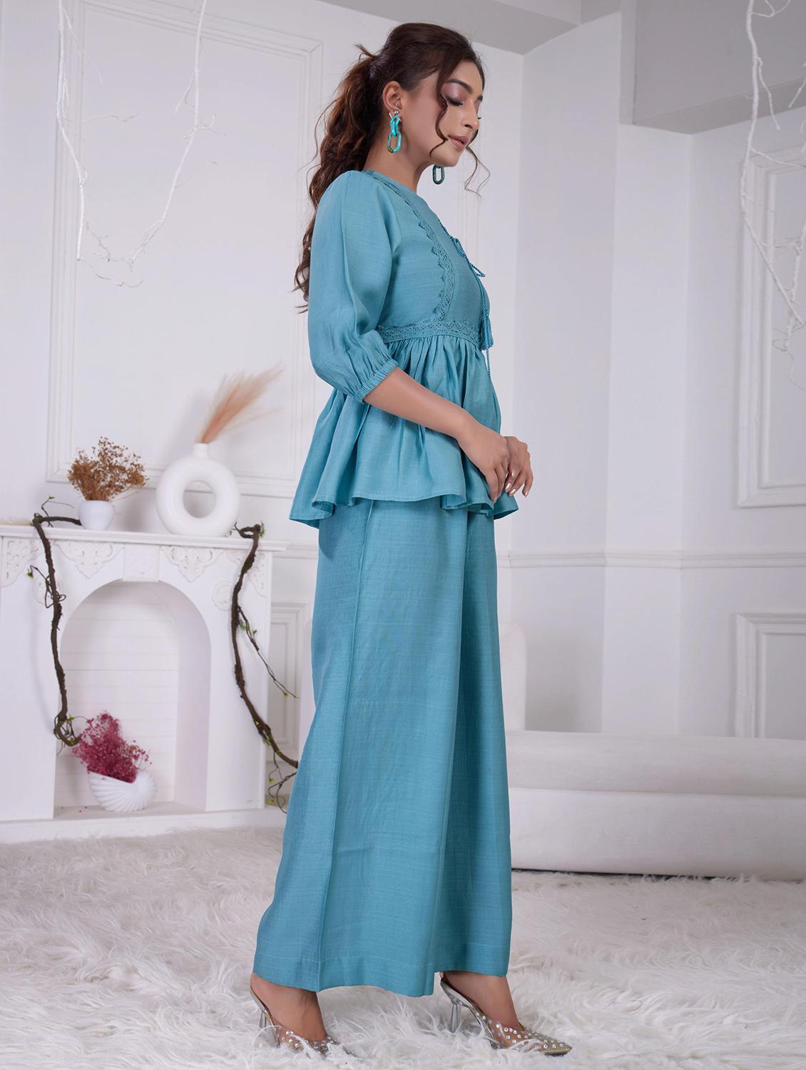 women three quarter sleeve ethnic co-ord set - 21918354 - Standard Image - 1