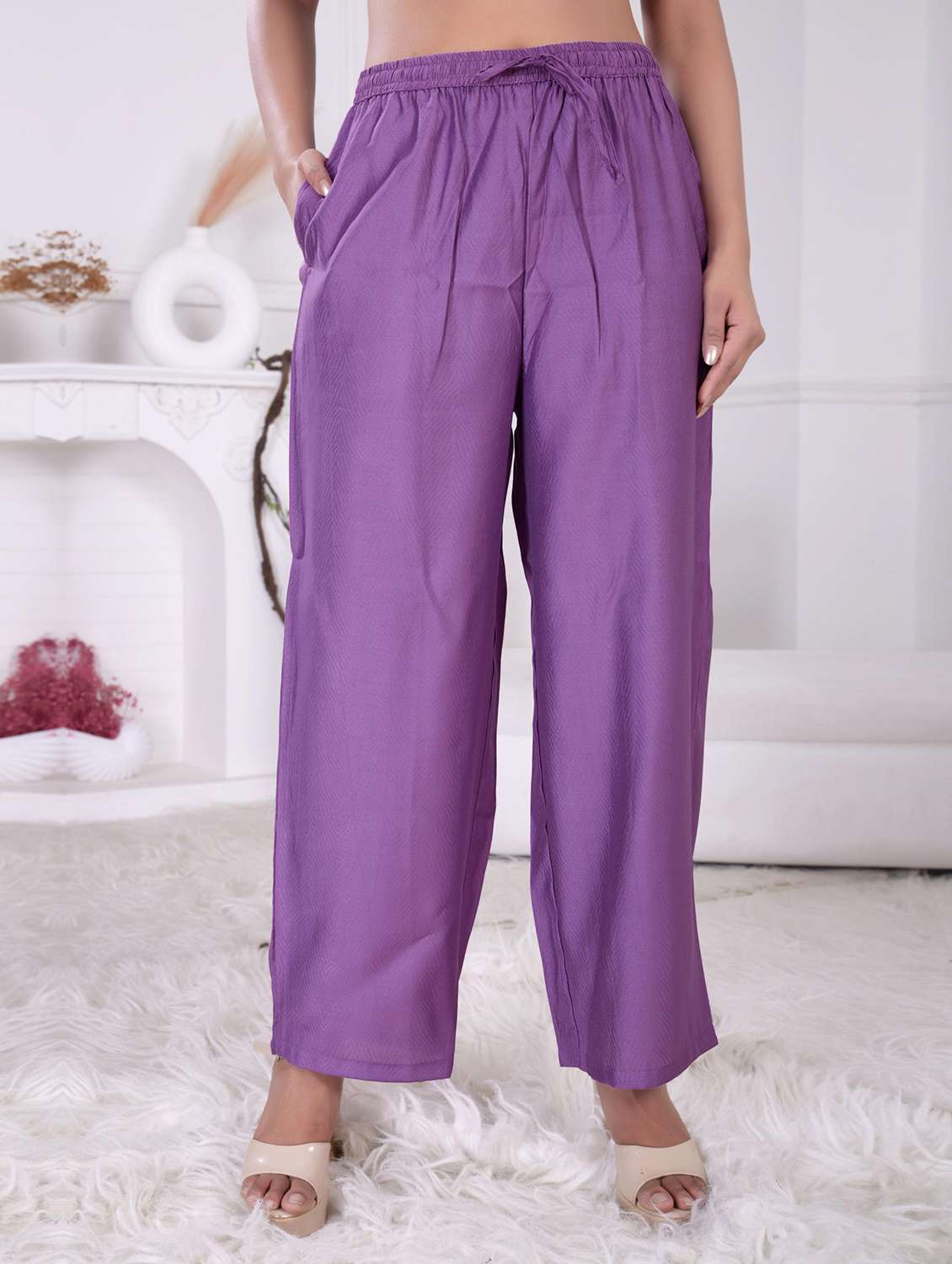 women purple long sleeve ethnic co-ord set - 21918356 - Standard Image - 4