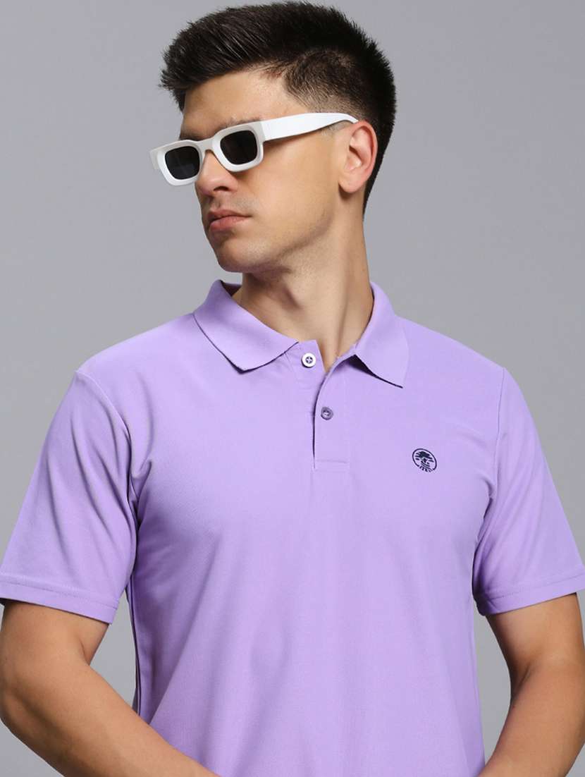 men solid short sleeves polo t-shirt