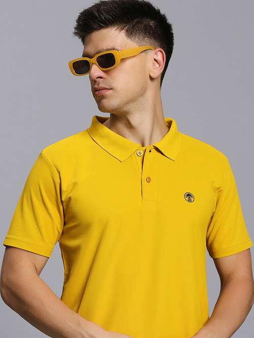 men solid short sleeves polo t-shirt