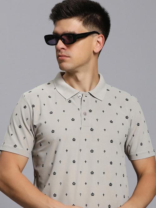 men printed short sleeve regular fit polo t-shirt - 21918388 - Standard Image - 0