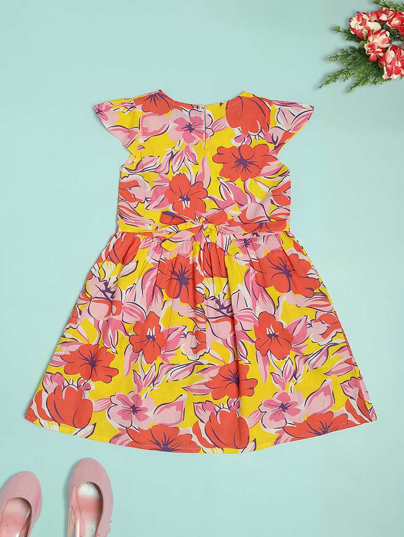 girls multi color cotton fit & flare dress - 21918454 -  Standard Image - 1