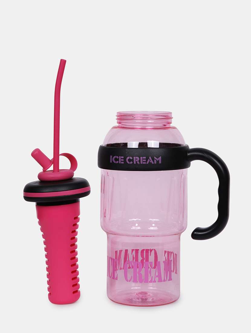 printed plastic sipper bottle with straw - 21918465 -  Standard Image - 1