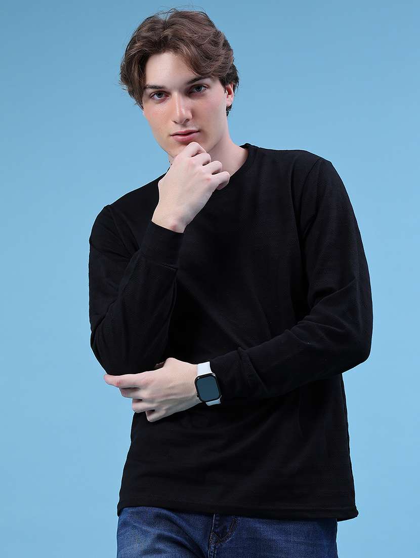 men self design long sleeve regular fit t-shirt - 21918504 -  Standard Image - 1