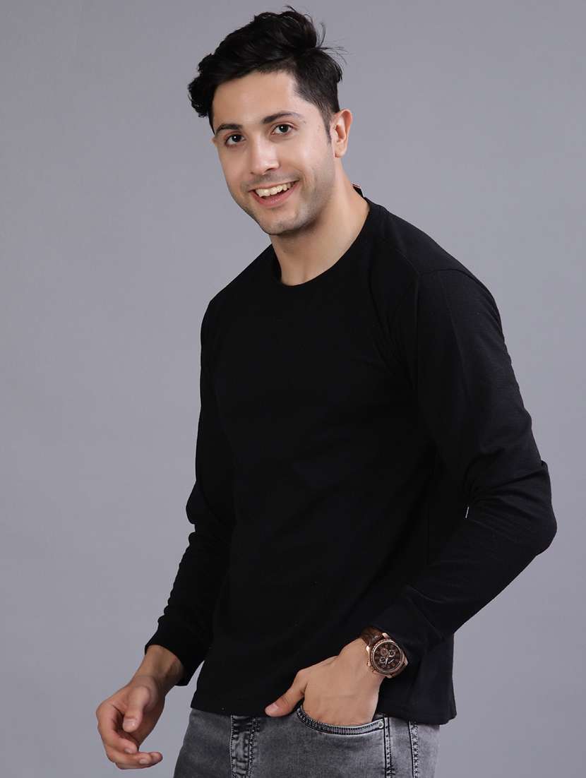 men solid long sleeve regular fit t-shirt - 21918505 -  Standard Image - 1
