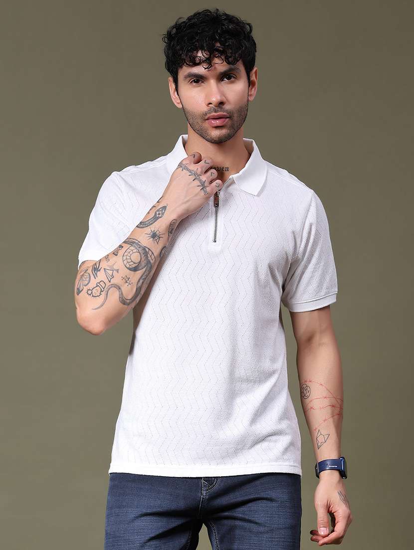 men self design short sleeve regular fit polo t-shirt - 21918577 - Standard Image - 1