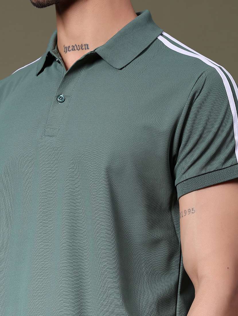 men solid short sleeve slim fit polo t-shirt - 21918578 -  Standard Image - 4