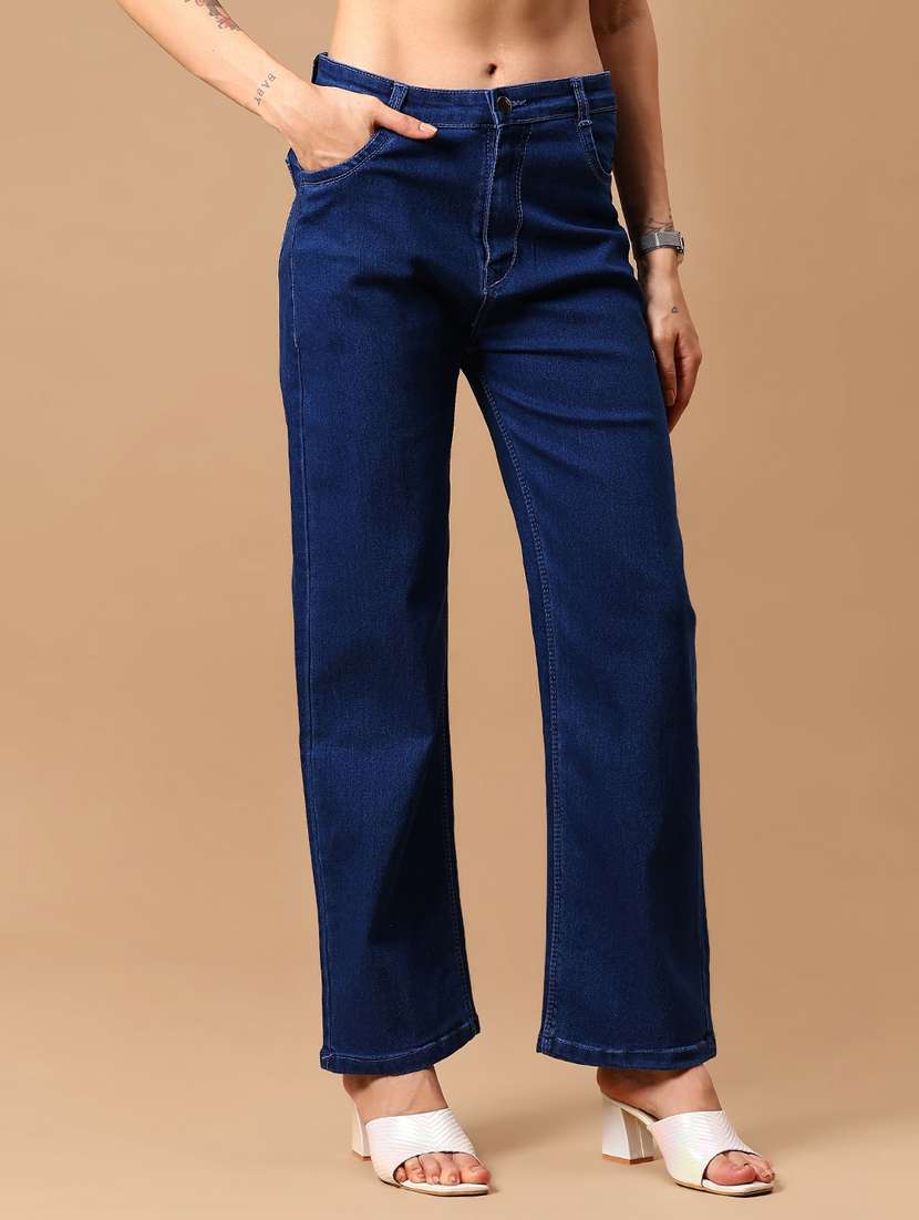 women solid mid rise straight fit jean - 21918581 -  Standard Image - 1