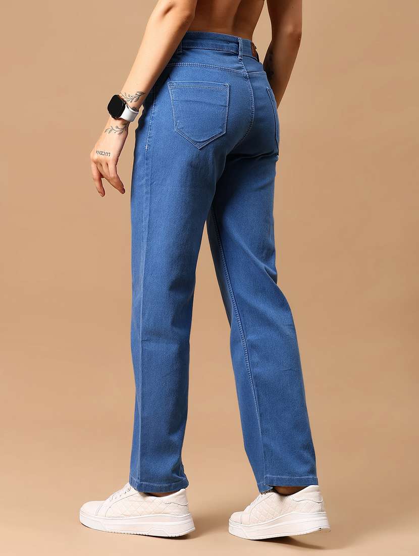 women solid mid rise straight fit jean - 21918582 -  Standard Image - 4