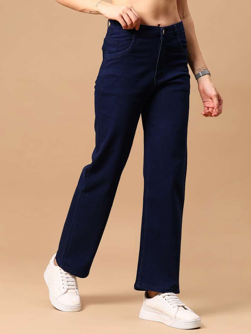 women solid mid rise straight fit jean - 21918583 -  Standard Image - 1