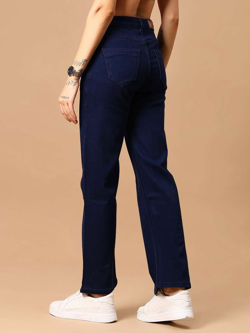women solid mid rise straight fit jean - 21918583 -  Standard Image - 4