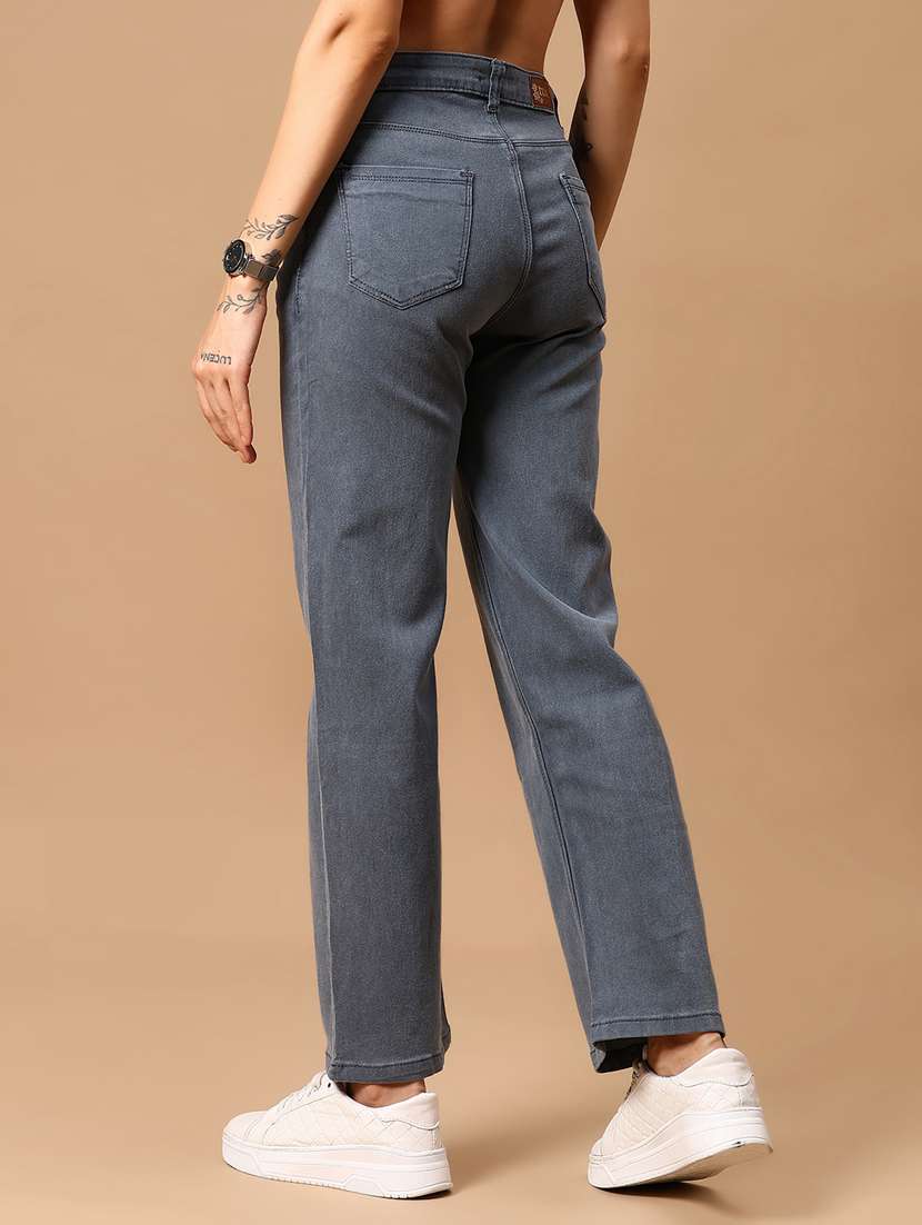 women solid mid rise straight fit jean - 21918584 -  Standard Image - 4