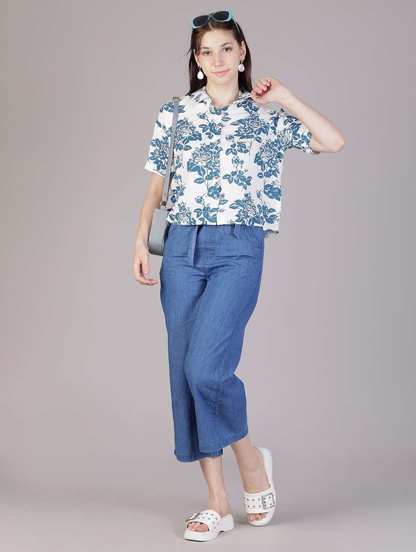 women solid mid rise culottes - 21918585 - Standard Image - 4