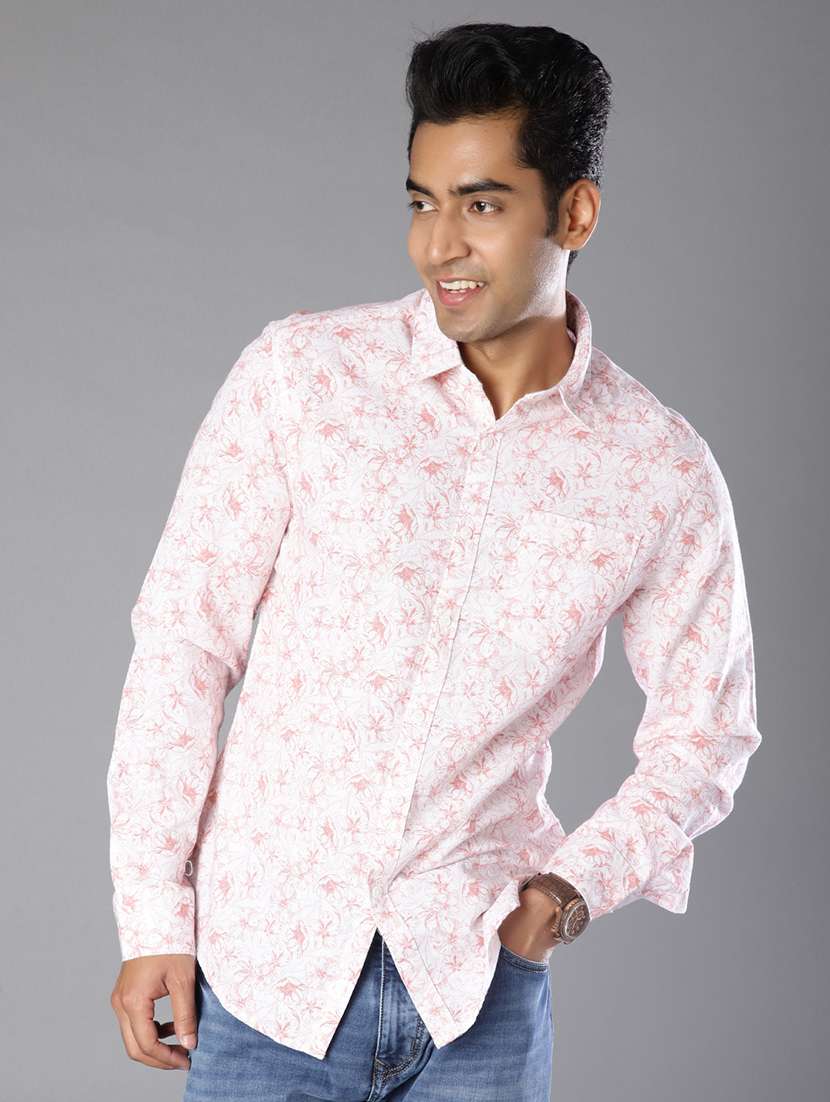 men printed collared long sleeve shirt - 21918628 -  Standard Image - 1