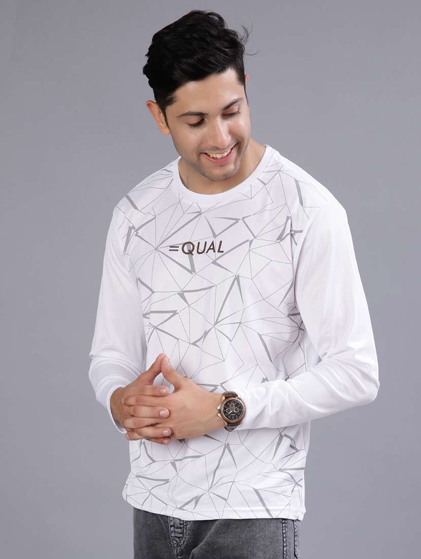 men printed long sleeve slim fit t-shirt - 21918633 -  Standard Image - 1