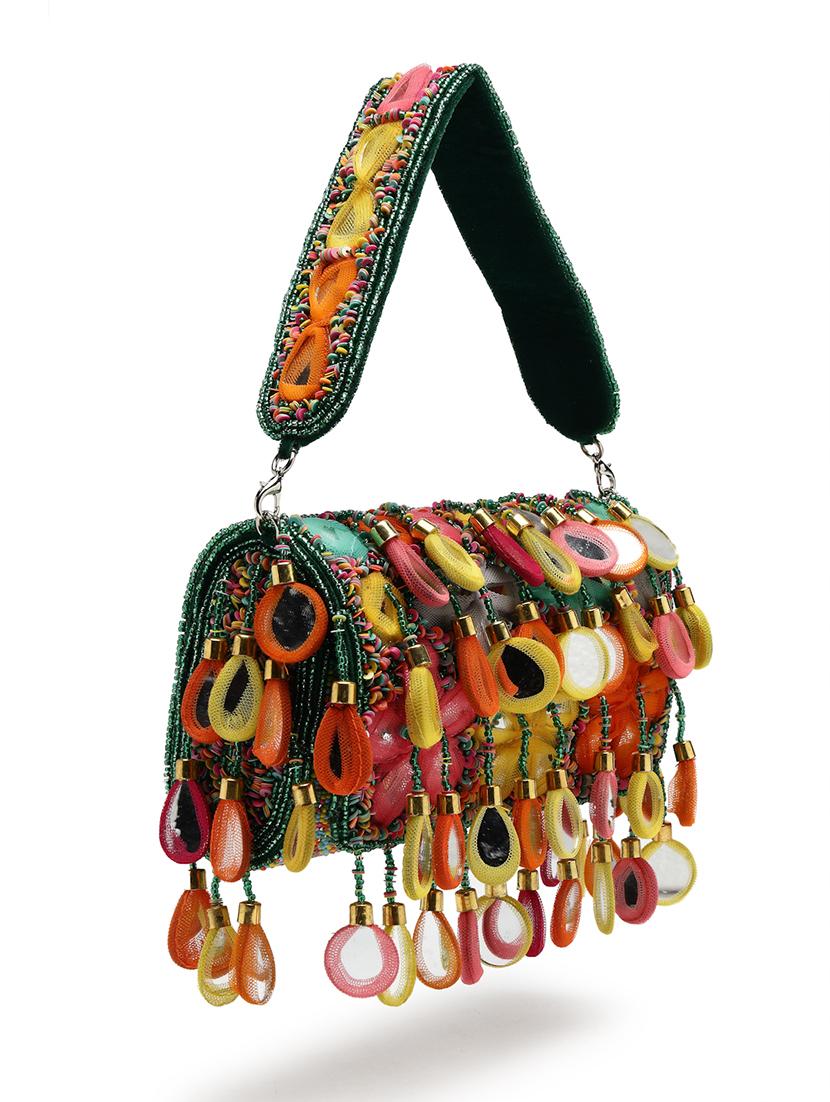 green velvet fold over clutch - 21918648 - Standard Image - 4