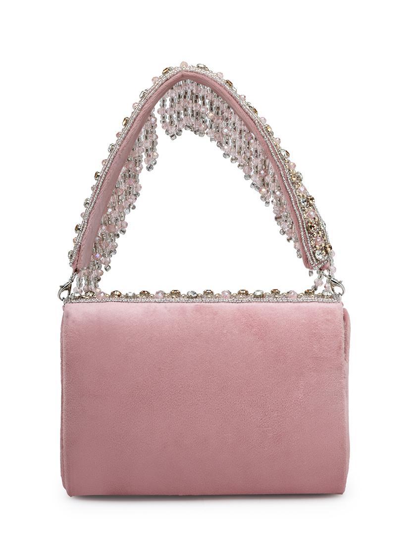 pink suede fold over clutch - 21918650 - Standard Image - 1