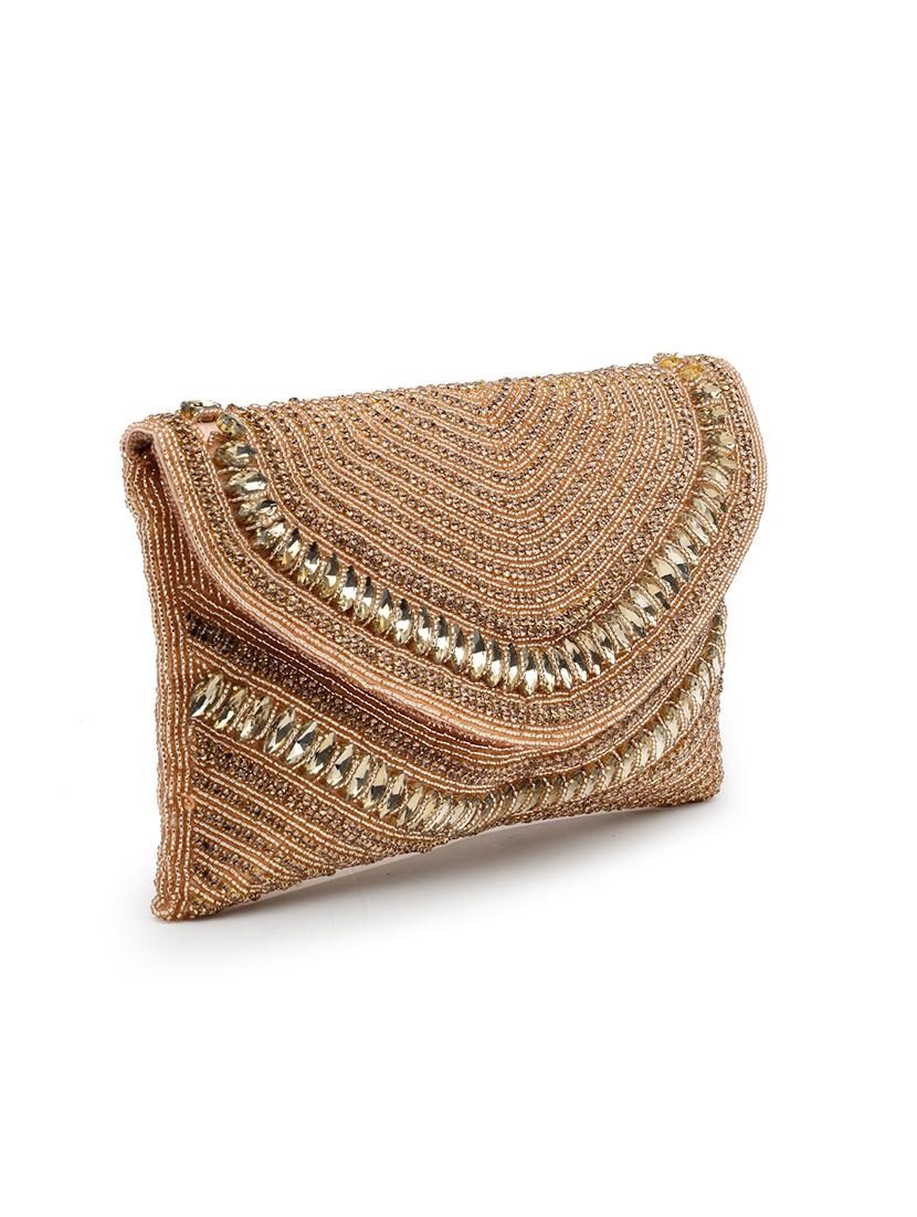 women emmbellished envelope clutch with sling chain - 21918658 - Standard Image - 4