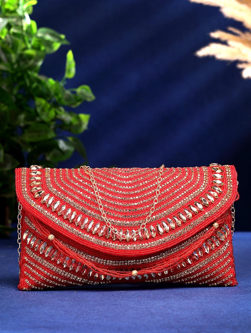 women emmbellished envelope clutch with sling chain - 21918659 - Zoom Image - 0