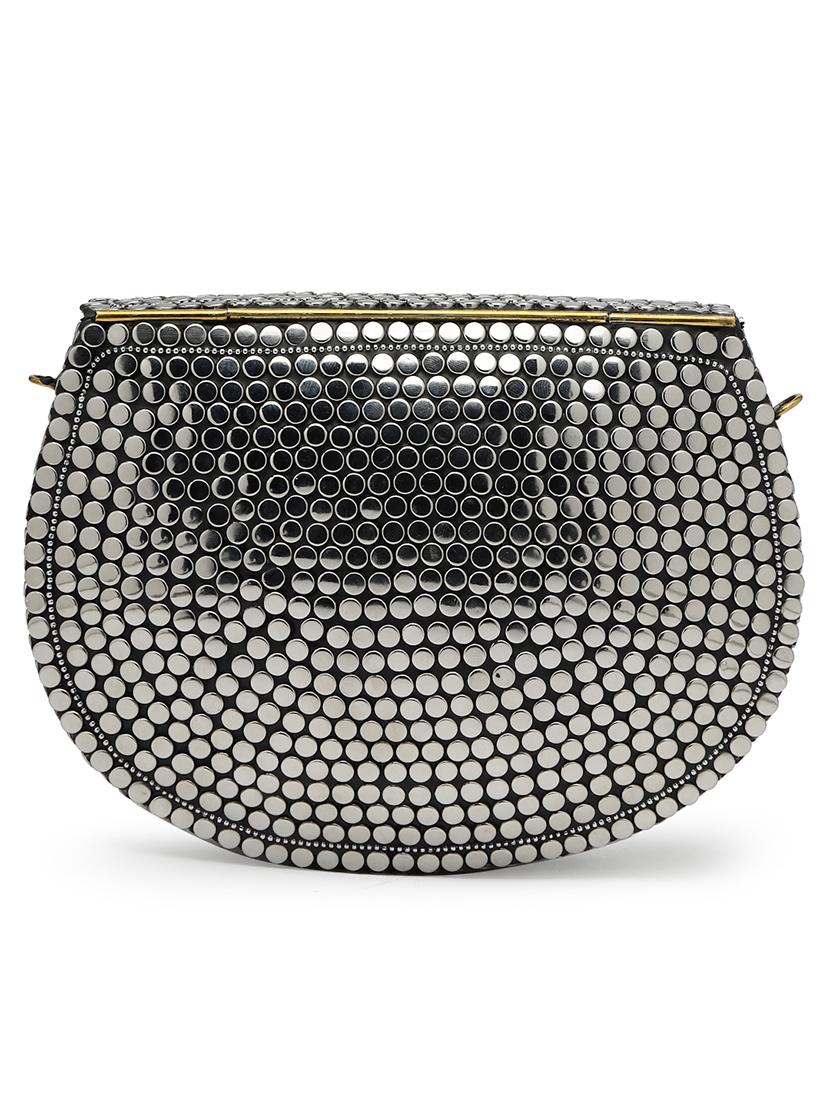 women mirror worked clutch with detachable sling chain - 21918667 -  Standard Image - 1