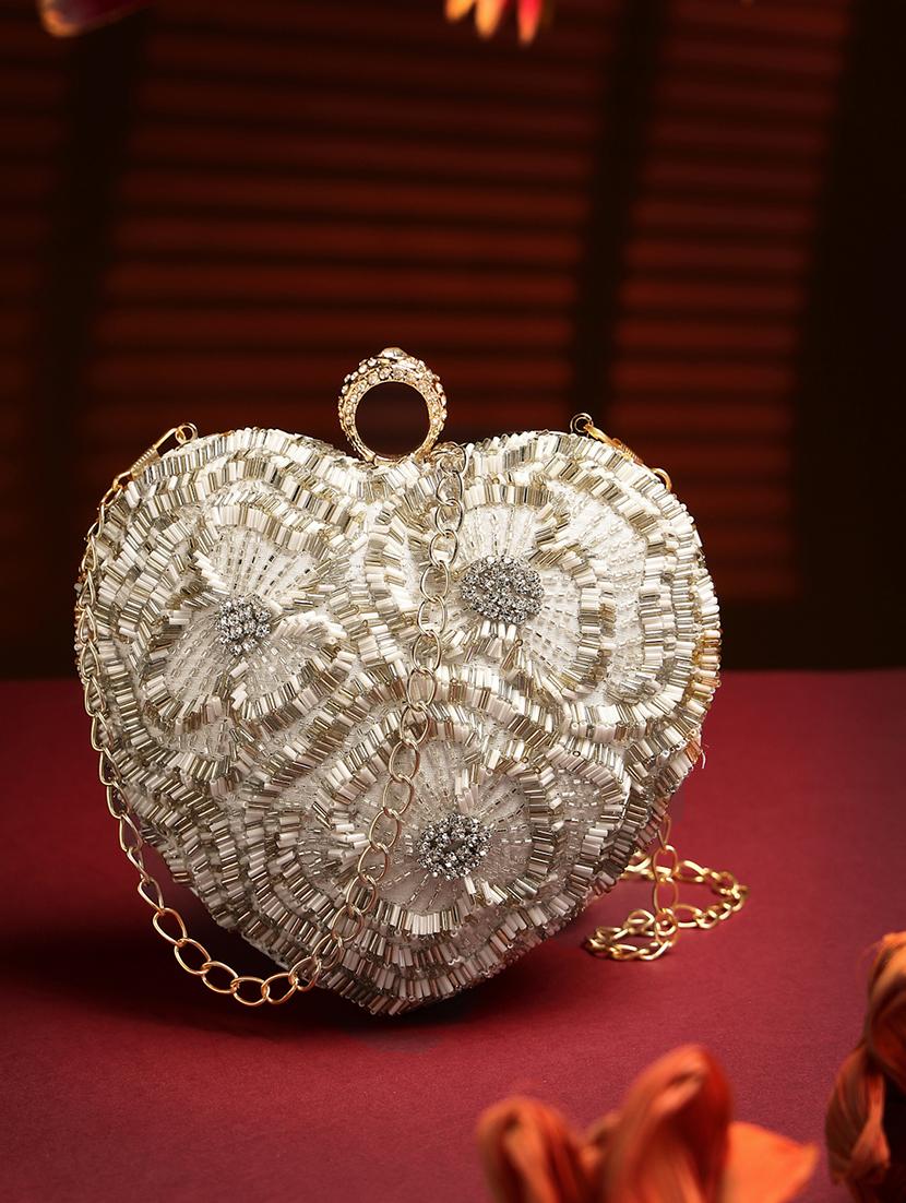 women embellished clutch with detachable sling chain - 21918669 - Zoom Image - 0