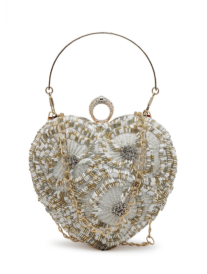 women embellished clutch with detachable sling chain - 21918669 - Standard Image - 4