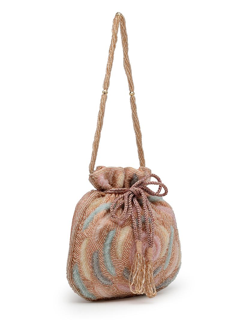 coral faux silk ethnic potli - 21918682 - Standard Image - 4