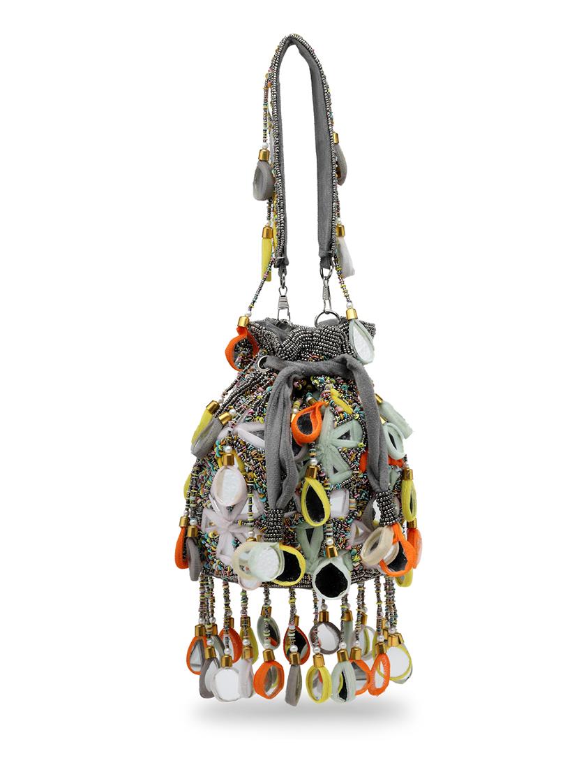 women mirror work & embellished potli bag - 21918686 - Standard Image - 4