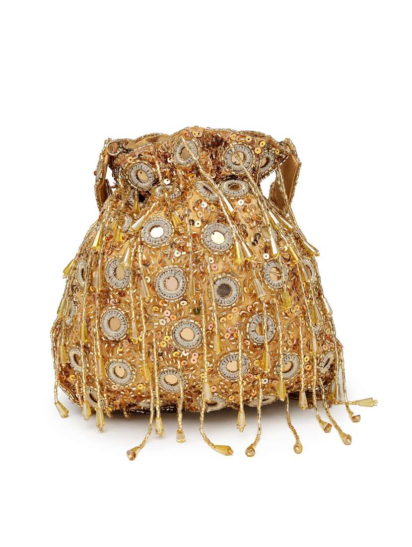 women mirror work & embellished potli bag - 21918688 - Standard Image - 1