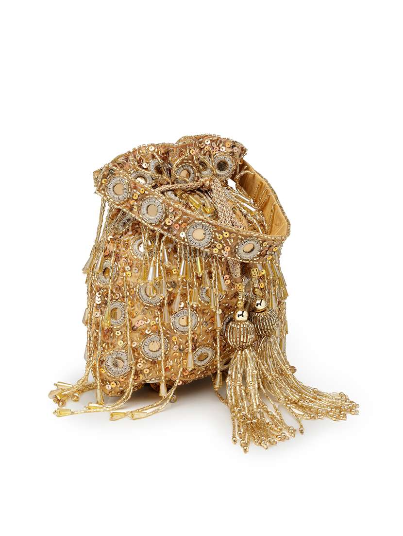 women mirror work & embellished potli bag - 21918688 - Standard Image - 4