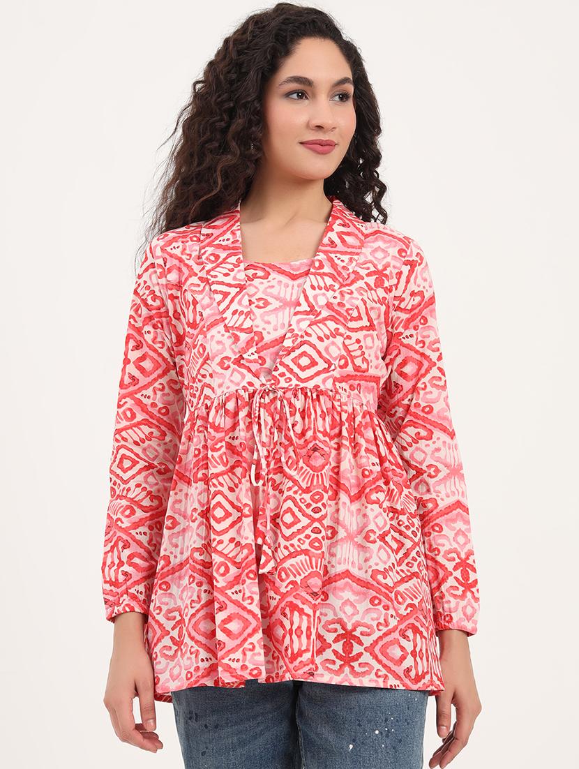 women solid long sleeves peplum top - 21918697 - Standard Image - 1