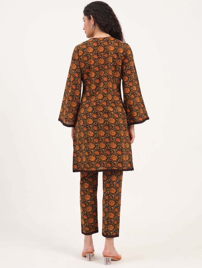 women floral print kurta and pant co-ord set - 21918708 - Standard Image - 4