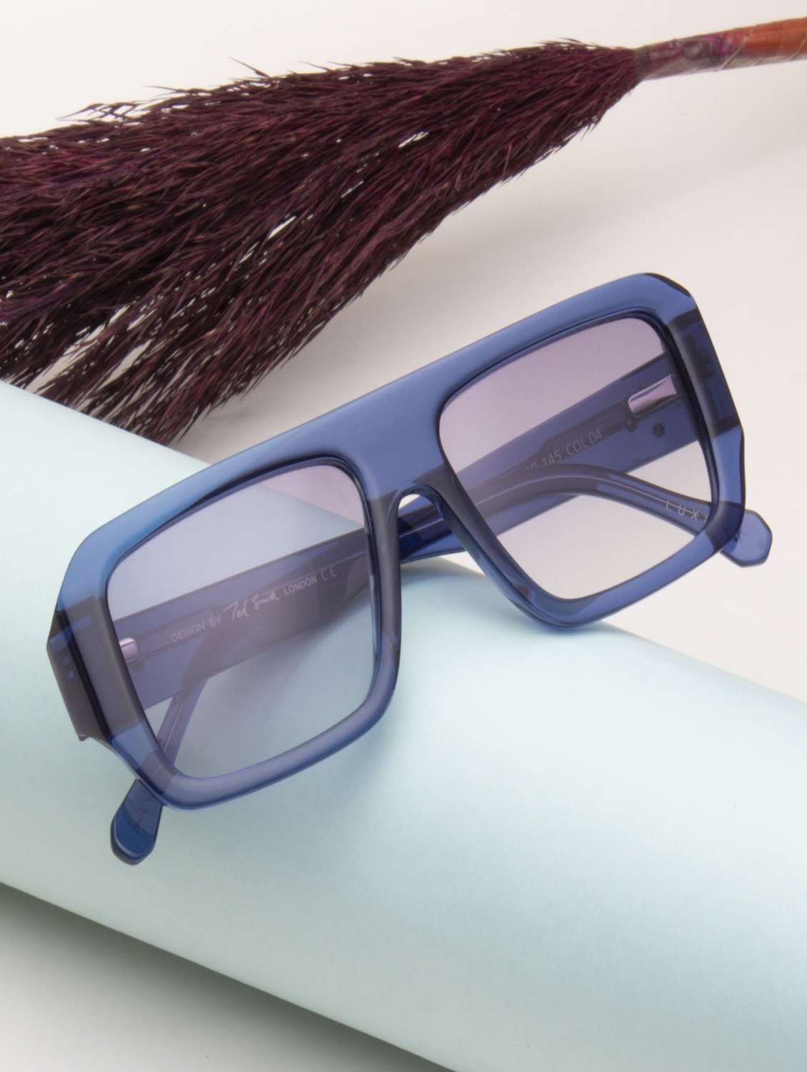 ted smith unisex light brown premium italian acetate sunglasses with polarized lenses.