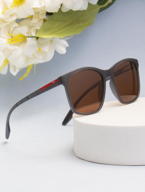 ted smith unisex black premium italian acetate sunglasses with polarized lenses. - 21918735 -  Standard Image - 0