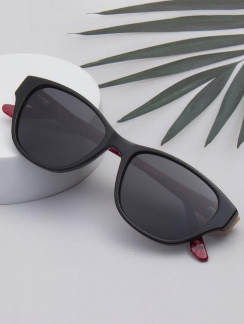 ted smith women black premium italian acetate sunglasses with polarized lenses. - 21918762 - Standard Image - 0