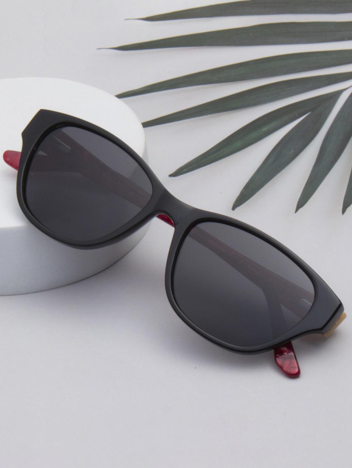 ted smith women black premium italian acetate sunglasses with polarized lenses. - 21918762 - Zoom Image - 0