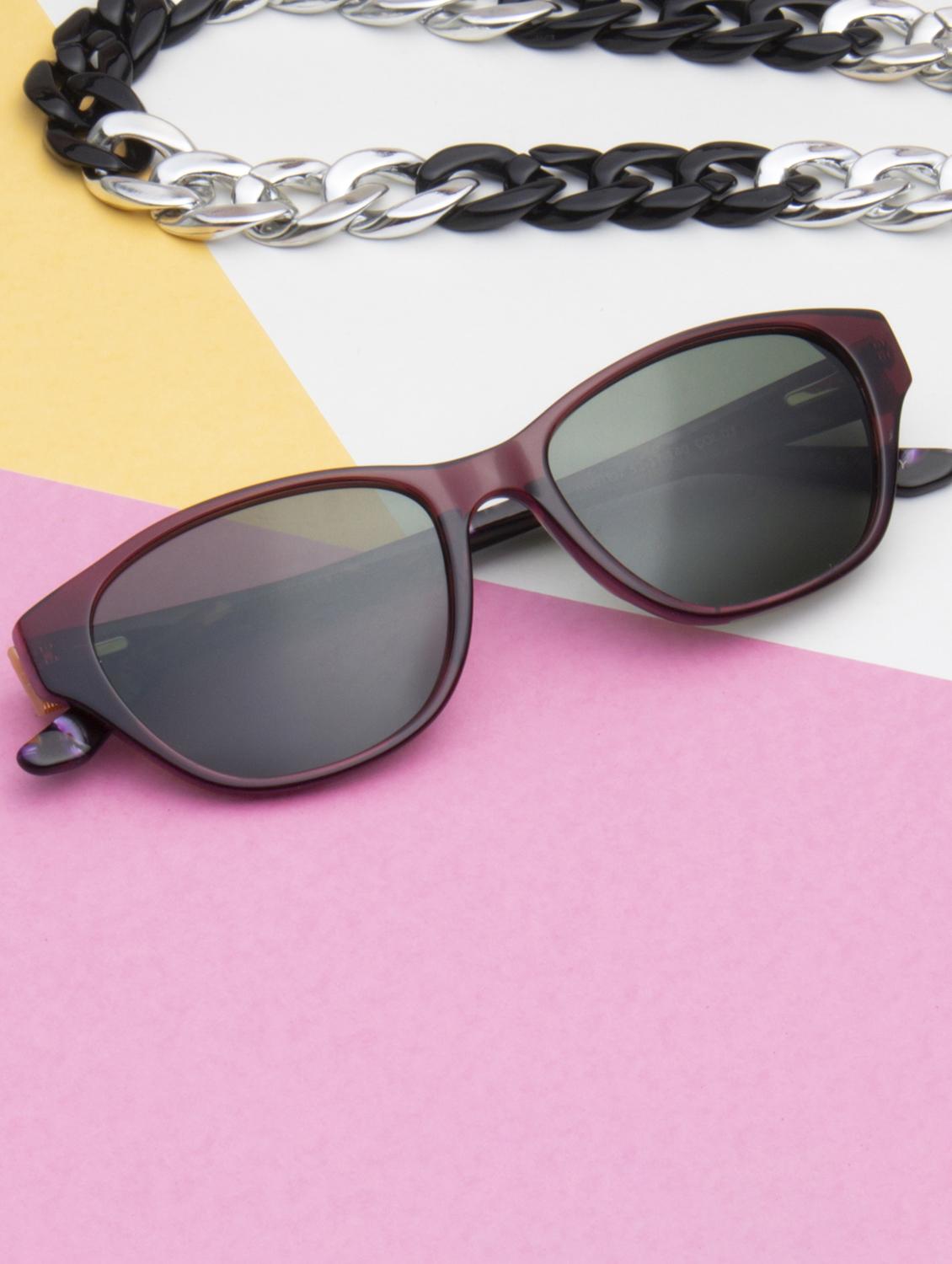 ted smith women black premium italian acetate sunglasses with polarized lenses. - 21918764 -  Zoom Image - 0