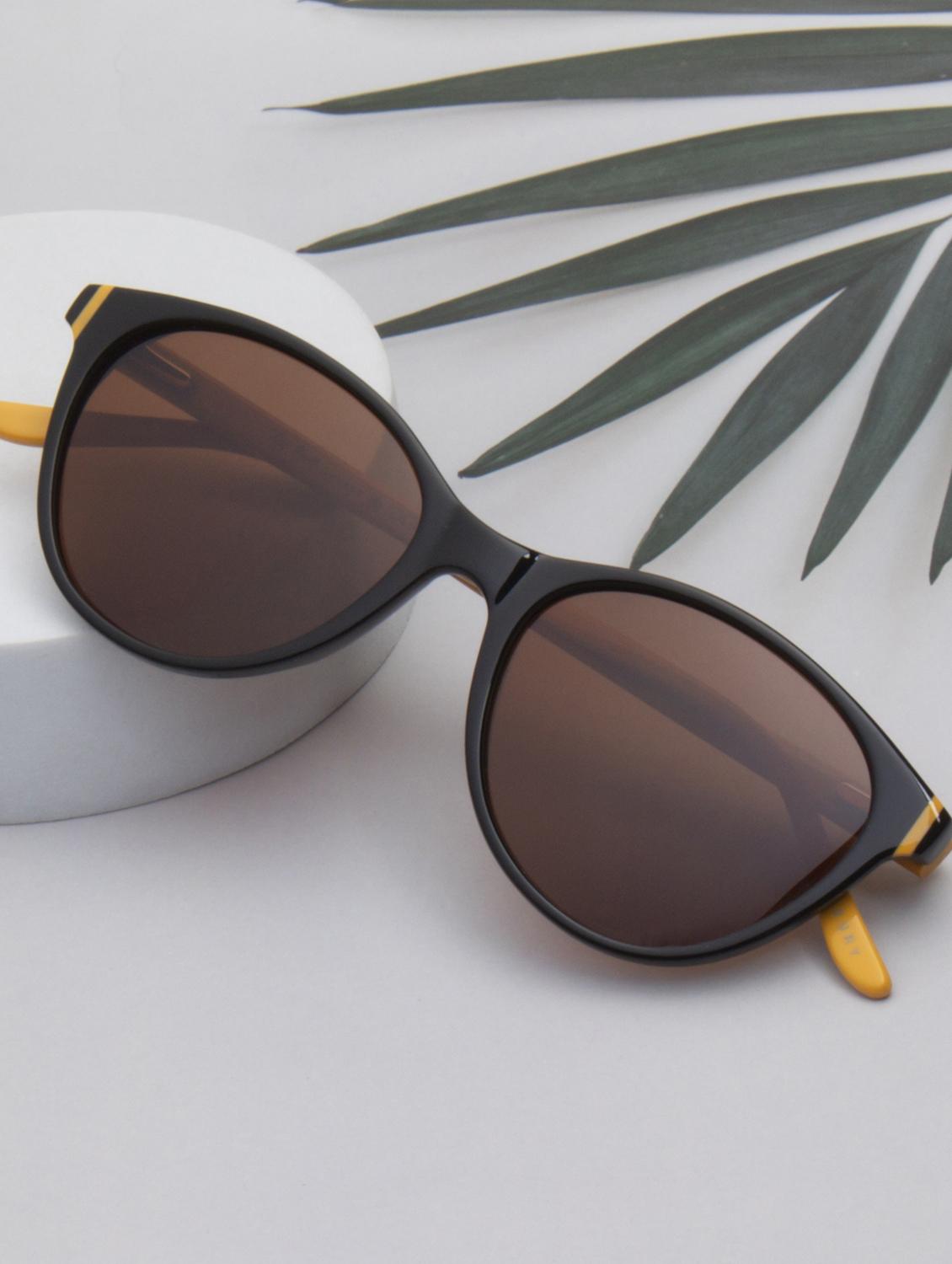 ted smith women brown premium italian acetate sunglasses with polarized lenses. - 21918766 -  Zoom Image - 0