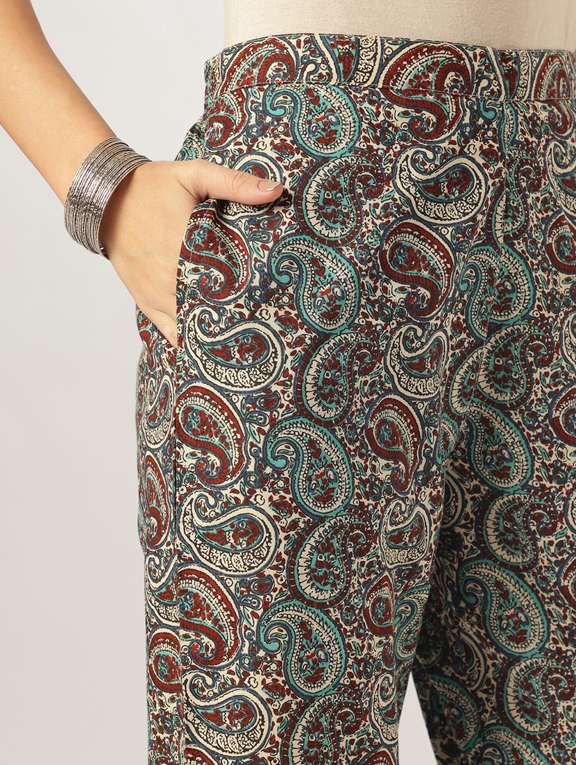 women paisley shoulder strap kurta pant set - 21918799 - Standard Image - 6