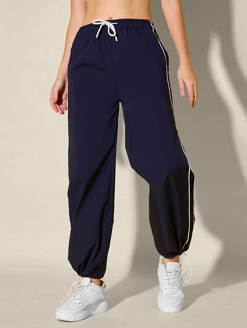 women solid high rise parachute pant - 21918828 - Standard Image - 1