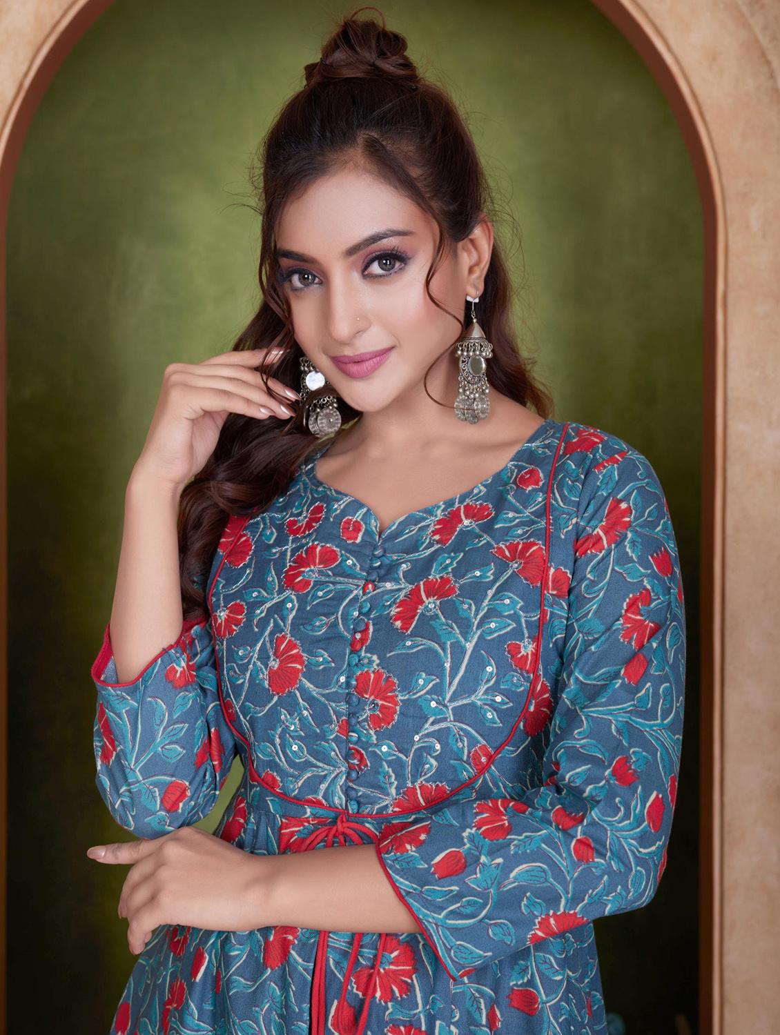 women three quarter sleeve kurta pant with dupatta set - 21918854 - Standard Image - 4
