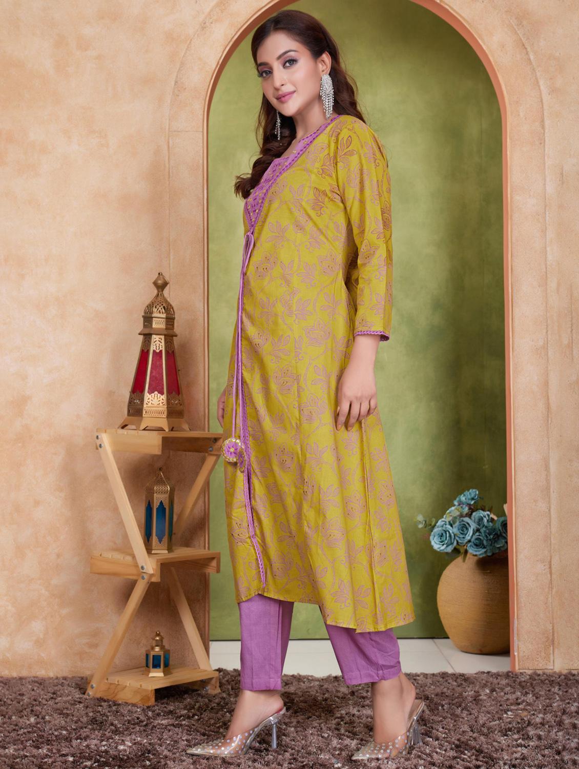 women three quarter sleeve kurta pant with dupatta set - 21918858 - Standard Image - 1