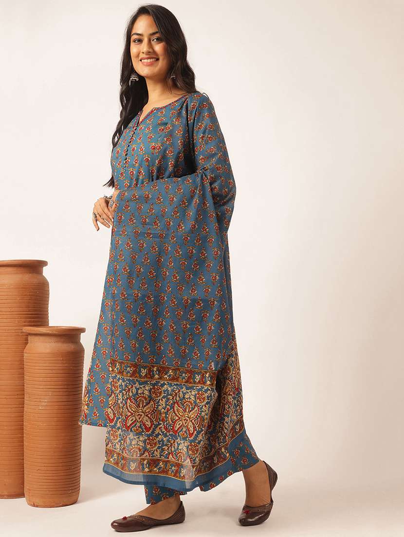 women printed kurta and palazzo with dupatta  - 21918866 -  Standard Image - 1