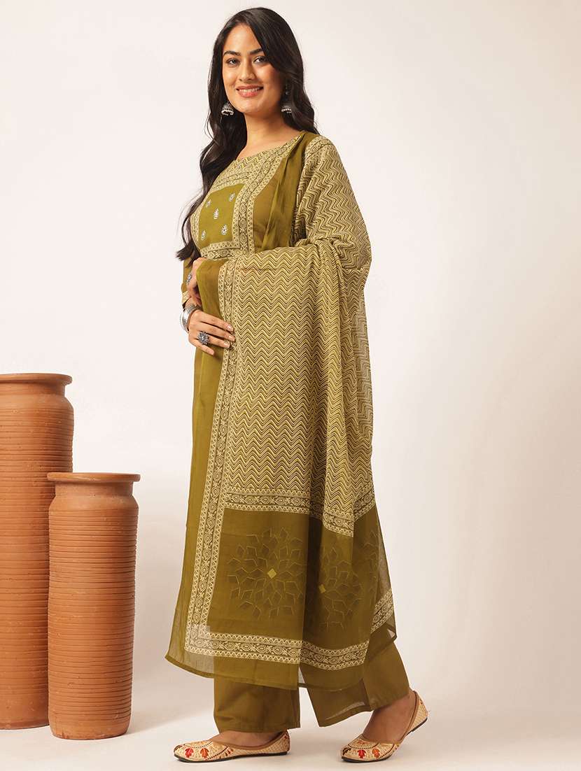 women printed kurta and palazzo with dupatta  - 21918877 -  Standard Image - 1