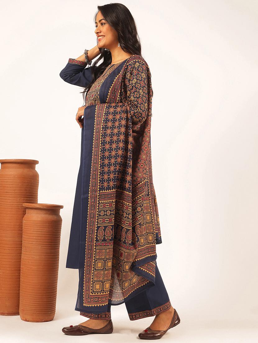 women printed kurta and palazzo with dupatta  - 21918878 -  Standard Image - 1