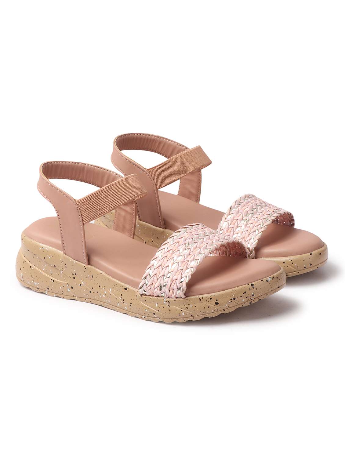 women peach ankle strap wedge - 21918946 -  Standard Image - 1