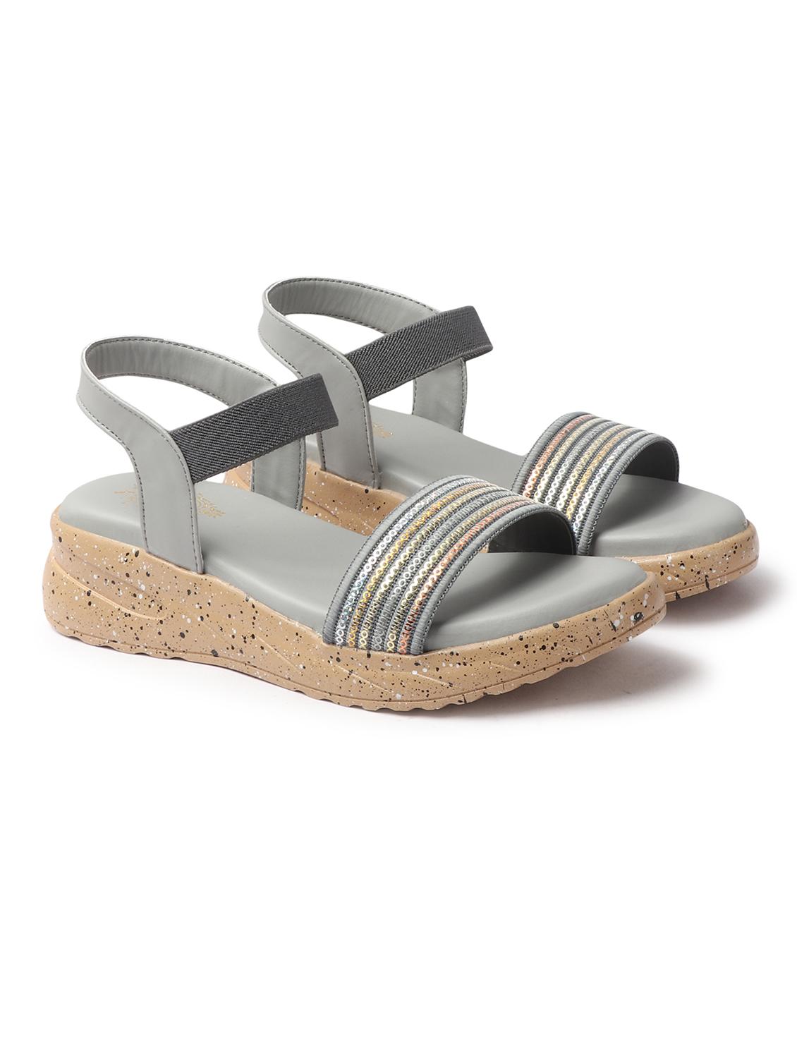 women grey ankle strap wedge - 21918951 -  Standard Image - 1