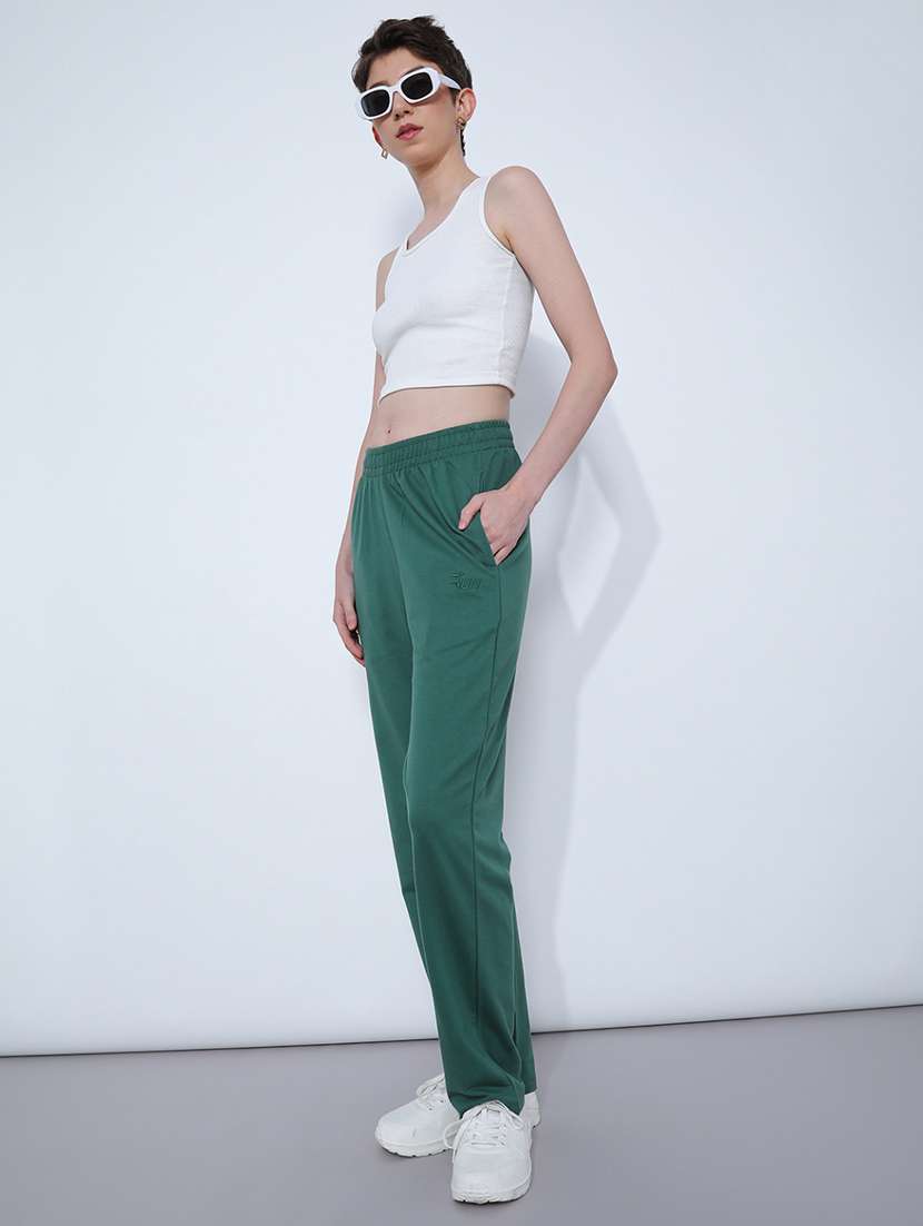 women solid mid rise regular fit track pant - 21919098 -  Standard Image - 4